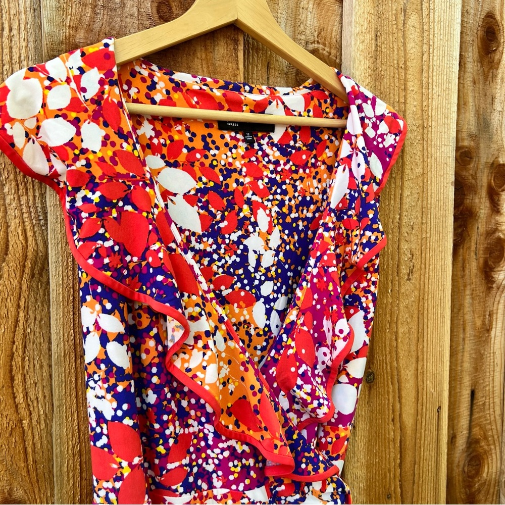 Colorful Y2K Sleeveless Ruffle Wrap Midi Dress 🌿 - Picture 2 of 5